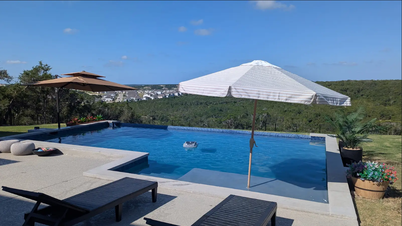 Davis Pools crew working on a custom pool remodel